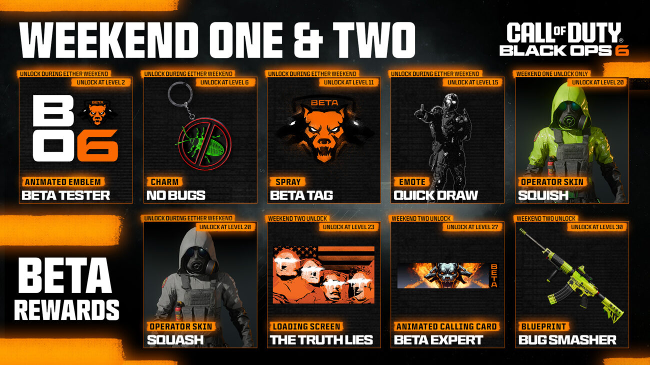 call of duty black ops 6 live event rewards, update size and open beta details